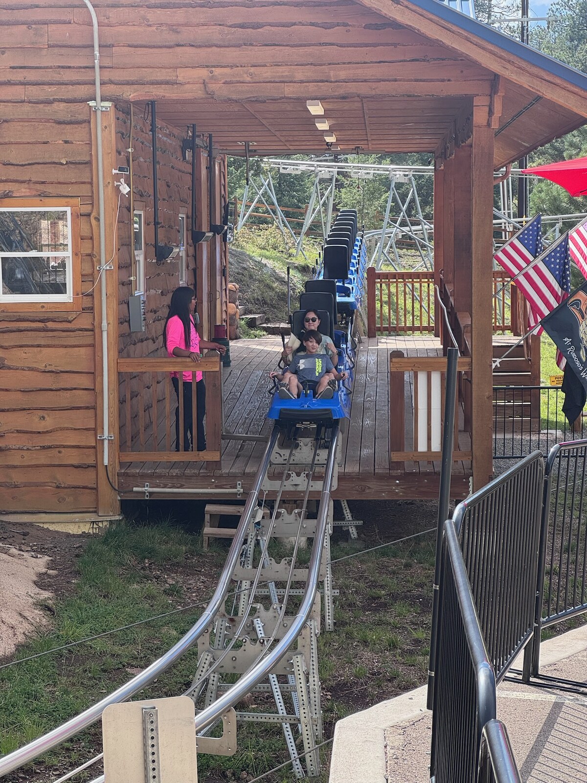 Owen starting his zipline ride at Ruidoso Winter Park